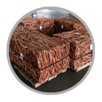 Processed copper baling from legacy cable recycling representing light metal processing.